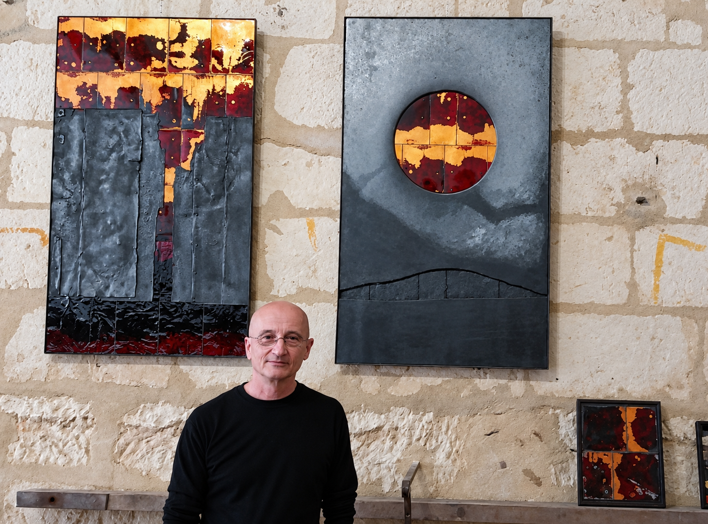 Christophe Mirande dans son atelier à Loches